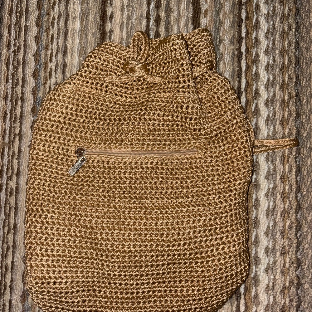 The Sak Tan Crochet Woven Women's Backpack Bag